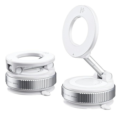 Soporte Celular Auto Magnético 360° Con Ventosa Premium Blanco