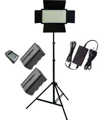 Led Iluminador 600 Led Abas Tripe Fonte E 2 Bateria Youtuber