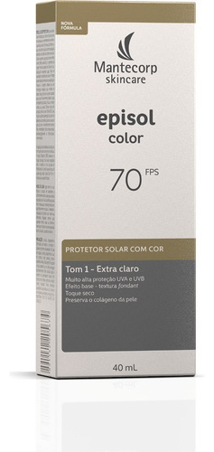 Episol Color Protetor Solar Fps 70 Extra Claro - Tom 1 40ml