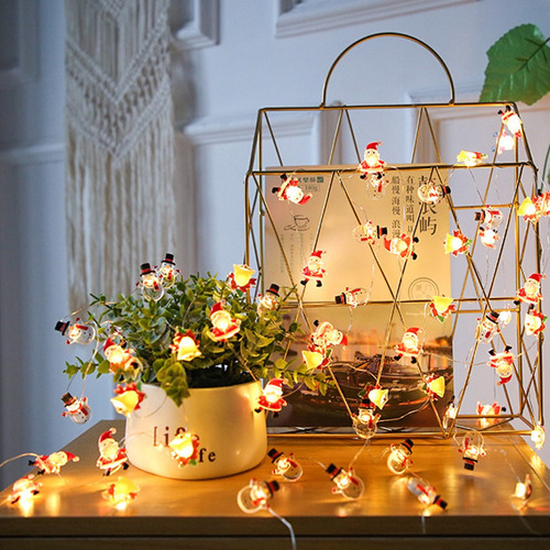 2024 Luces Navideñas Solares De Papá Noel De 40 Led Con