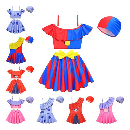 Trajes De Baño 3pcs Bañador Digital Circus Para Niños Ropa .