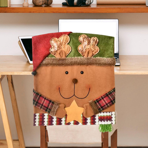 Funda Trasera Para Silla Navideña, Decoración Reno
