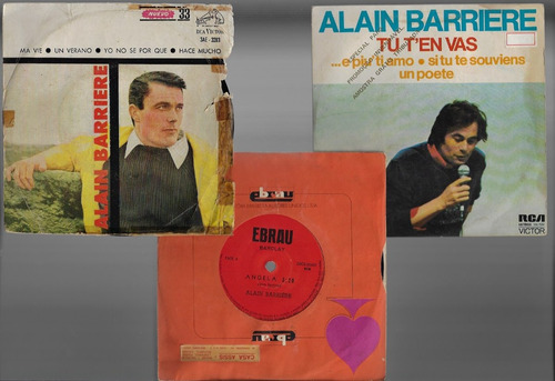 Disco De Vinil Alain Barriere 3 Compactos Diferentes