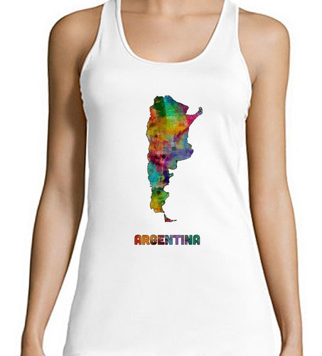 Musculosa Argentina Cultura Mapa Watercolor