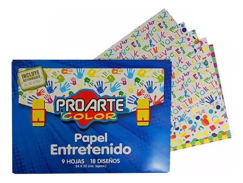 Carpeta Papel Entretenido 9 Pliegos 18 Diseños