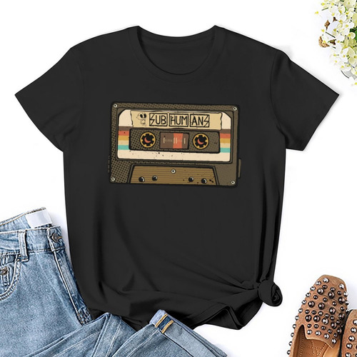 Subhumans-playera Retro Con Cinta De Cassette Para Mujer T
