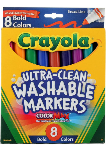 Crayola Bold Color Broad Line Marcadores Lavables 8 Unidades