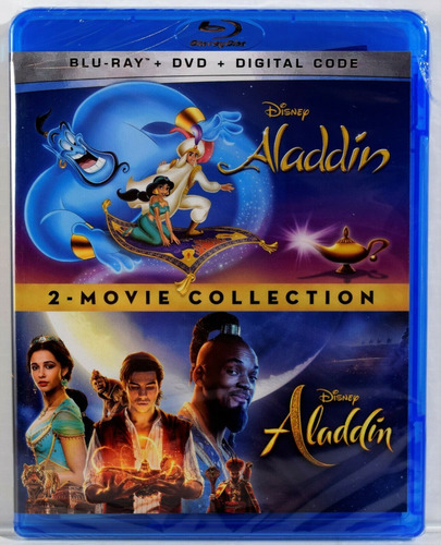 Blu-ray + Dvd Aladdin 2 Movie Collection Version 1992 + 2019