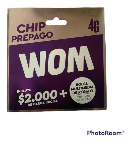 Chip Prepago Wom 4g 2.000 Carga Inicial