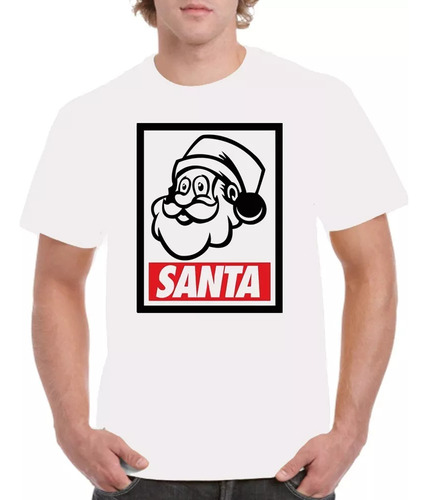 Playeras Navideñas Santa Hipster Regalo Hombre M17