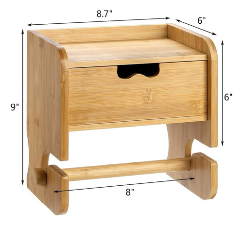 Soporte De Papel Higiénico De Bambú, Soporte De Pared Para R