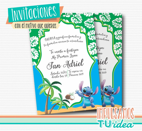 Cumple Stich, Invitación Stich Imprimible