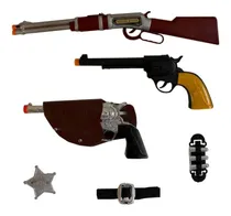 Comprar Kit Faroeste Xerife Rifle Espingarda Pistola Revolver Coldre
