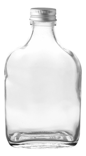 Petaca Botella Vidrio 200 Cc Con Tapa A Rosca X 48 Unidades