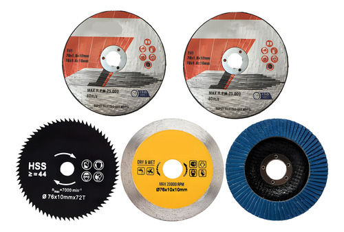 Discos De Corte Metal Disco De Lija 3/8 Inch 75mm 5 Uds