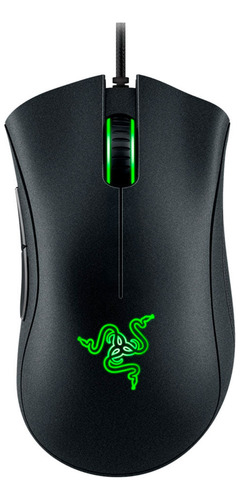 Mouse Razer Deathadderessential 5 Botones 6400 Dpi Luz Verde