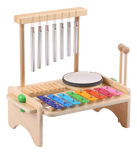 Set De Instrumentos Musicales 4-en-1 Para Niños: Tambor, Xil