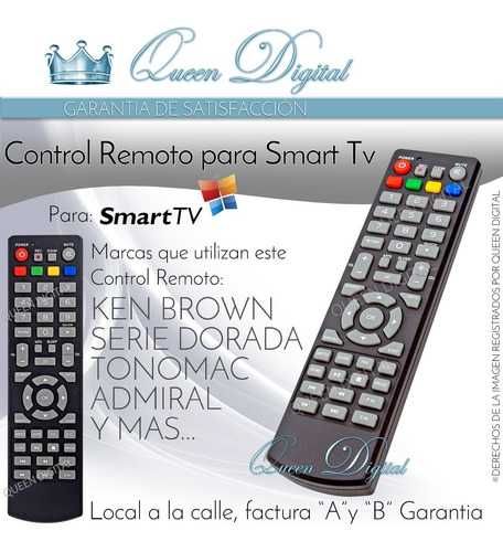 Imagen 2 de 8 de Control Remoto Smart Tv Ken Brown Admiral Tonomac Home Led