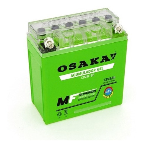 Bateria Acumulador Osaka Gel Moto Yb5l-b / 12n5-3b 12n5l-bs