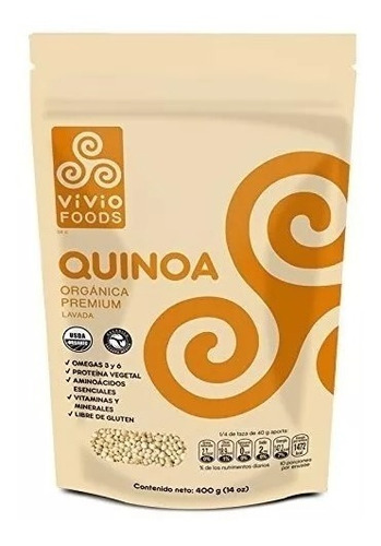 Quinoa Orgánica Semillas 400g Vivio Foods Proteína Omega 3