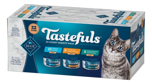 Blue Buffalo Tastefuls Pate Comida De Gato Húmeda Lata 32pak