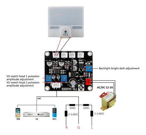 Medidor De Nível Db Level Header Vu Meter Audio Level Meter