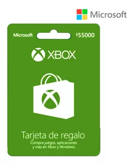 Tarjeta Regalo Xbox Live $55.000 Tienda Region Colombia