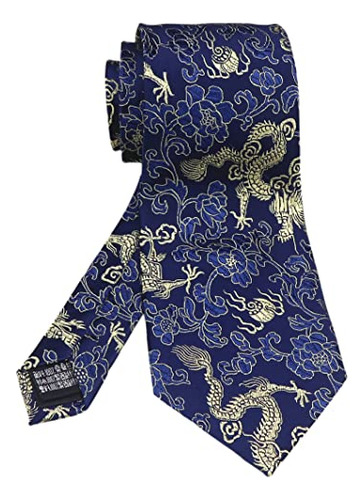 Corbata De Seda Informal Tejida En Jacquard De Color Azul Ma