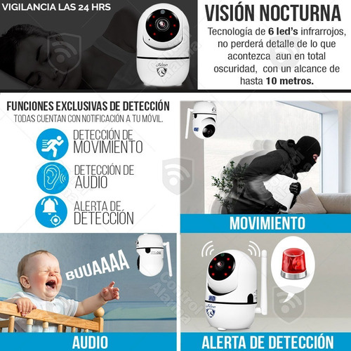 Imagen 7 de 10 de Camara Wifi Ip Hd Seguridad Rastreo Movimiento Sc911-r