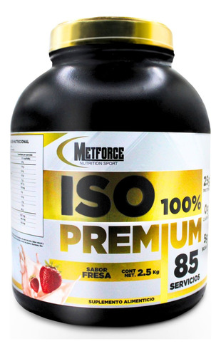 Proteína Isolate Hidrolizada Premium Metforce 2.5kg 85 Servs