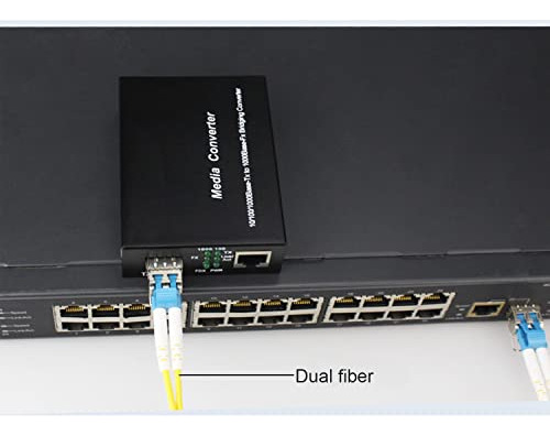 Convertidor De Medios De Fibra Multi-modo Lc Gigabit -