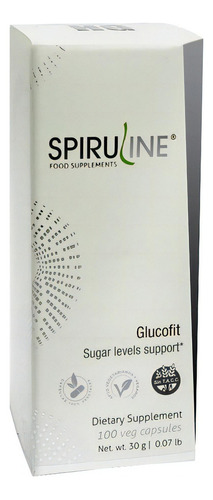 Spirulina Glucofit 100 Caps. Con  Canela + Cúrcuma Hydrogrow Sabor Sin Sabor