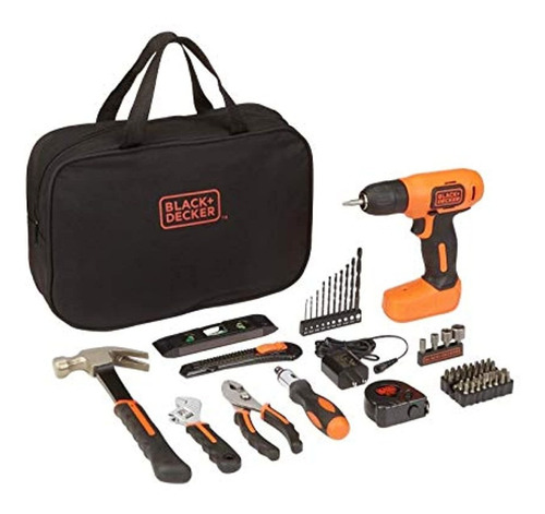 Black + Decker 8v Juego De Herramientas De Taladro Y Hogar, 