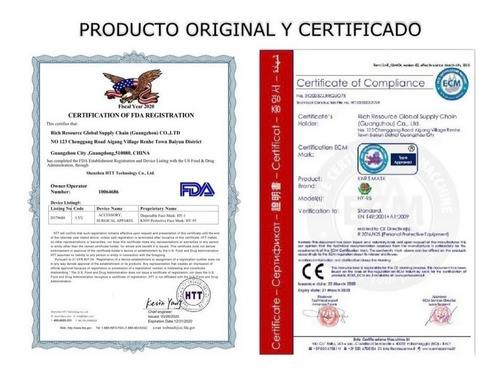 Imagen 6 de 6 de Cubrebocas Kn95 Tapabocas 5 Capas Reutilizables Certificado