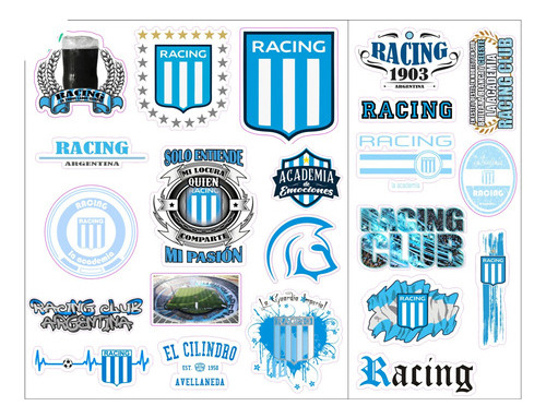 Racing Stickers Calcos Adhesivo Vinílicos Impermeables
