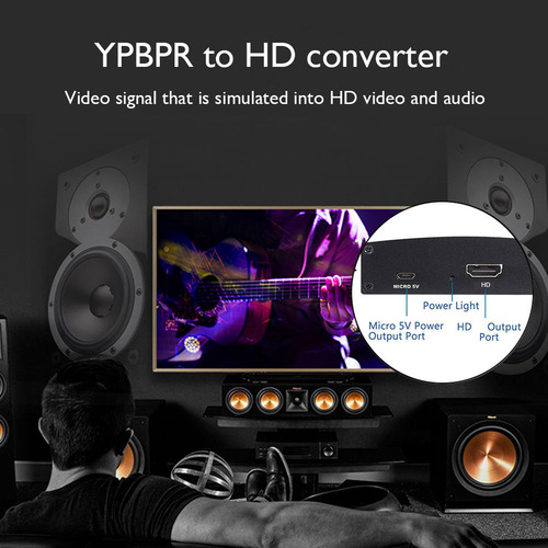 Conversor De Áudio E Vídeo Ypbpr R/l Para Hdmi Para Dvd Hdtv