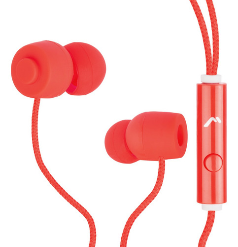 Audífonos Manos Libres Mitzu De Alta Fidelidad Mh-0070 Color Rojo