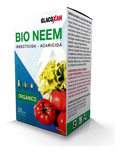 Insecticida Aracnicida Orgánico Bio Neem Glacoxan® 20cc