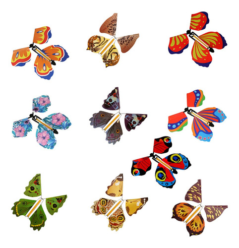 10 Pcs Sorpresa Hada Volando Mariposa Banda De Goma Mordaza