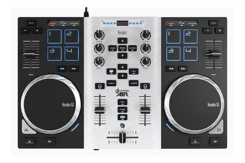 Imagen 1 de 2 de Controlador DJ Hercules DJControl Air S Party Pack negro y plateado de 2 canales