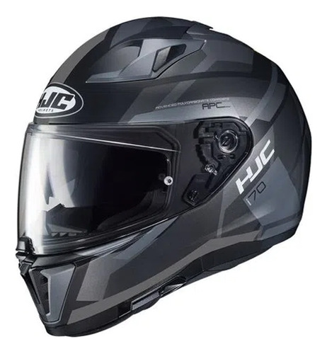 Capacete Fechado Oculos Solar Hjc I70 Elim Preto Cinza Fosco