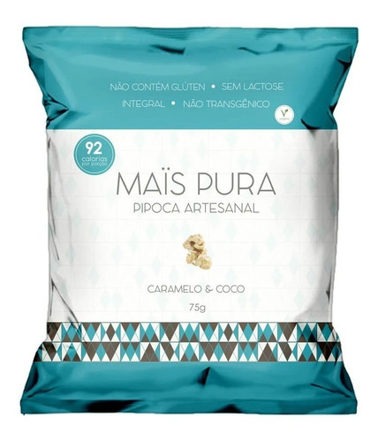 Pipoca Artesanal Mais Pura Sabor Caramelo E Coco Pequena