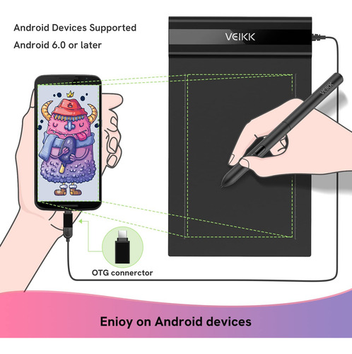 Tableta De Dibujo Veikk S640 Con Gráficos Digitales De 6 X 4