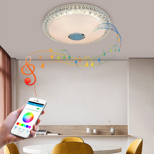 Lámpara De Techo J Bluetooth Music Crystal Rgb Remote Cont 4