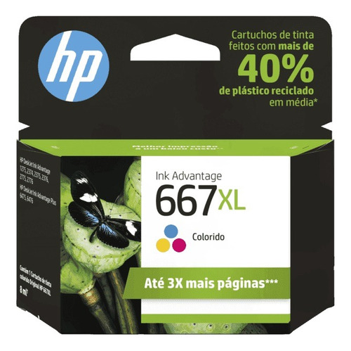 Cartucho Hp 667 Xl 3ym80ab - Tricolor