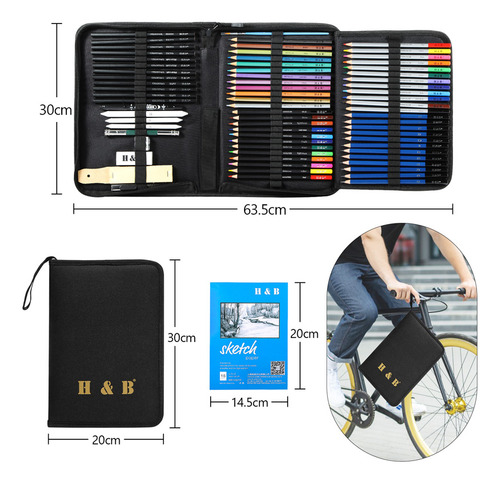 Kit De Lápices De Dibujo Y Boceto Con Accesorios 72 Piezas