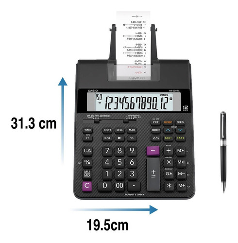 Imagen 5 de 7 de Calculadora Con Impresor Casio Sumadora Hr-200rc