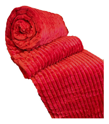 Cobertor Manta Flannel Antialérgico King Queen 2,20 X 2,40 Cor Vermelho