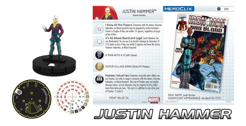 Heroclix Justin Hammer #008 Invincible Iron Man Set