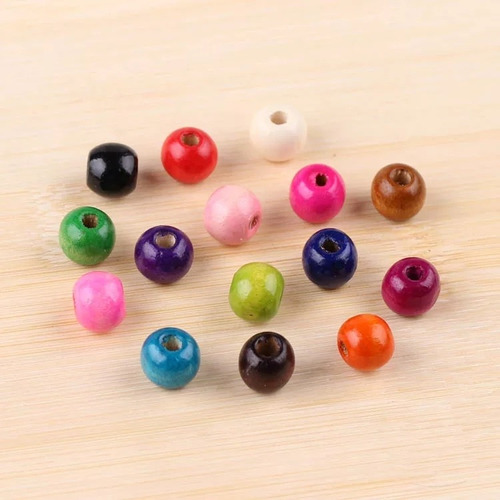 Cuentas De Madera Multicolor 12mmx50pcs